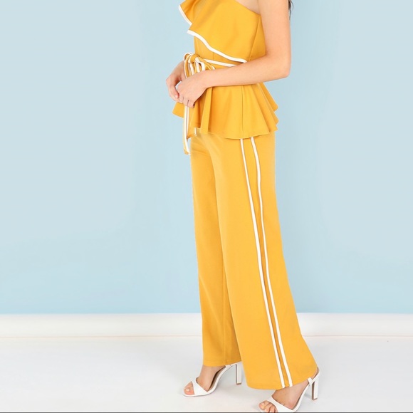 Yellow Two piece Matching pants Set - Picture 3 of 4